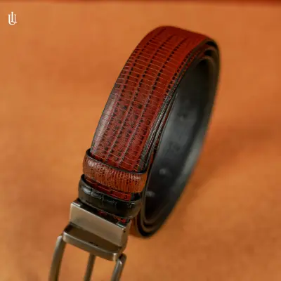 Axel Lizard Pattern Belt – Dual Tone Moving Brockless secondary