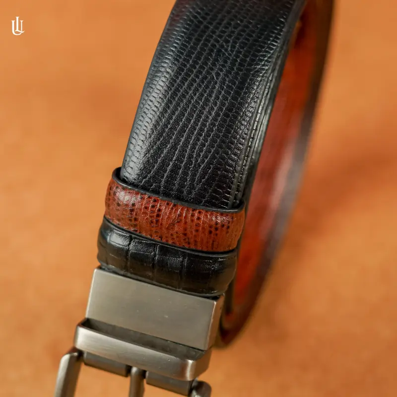 Axel Lizard Pattern Belt – Dual Tone Moving Brockless